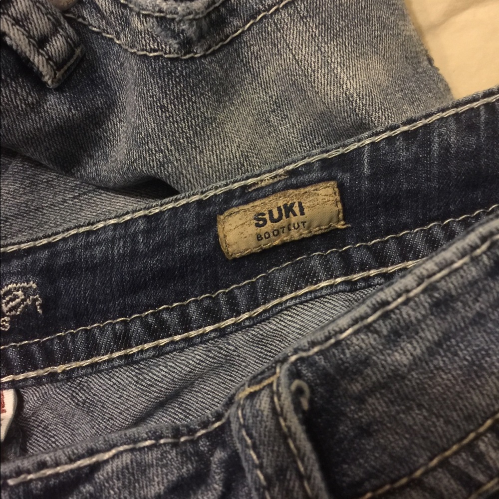Silver light wash boot cut jeans